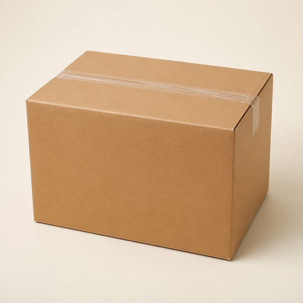 Closed and taped cardboard box